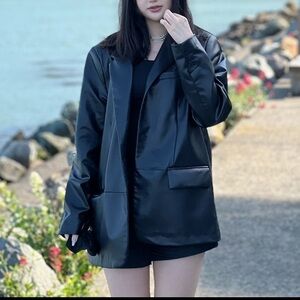 Zara Sleek Black Leather Jacket
